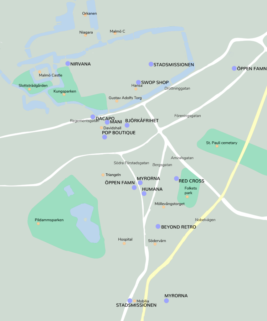 Malmö second hand map