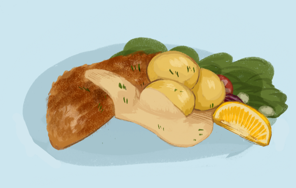 Breaded plaice with mashed potatoes – 11/11 Recipes from All over the World